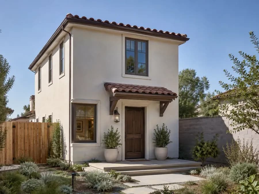 Illustrative concept example of a two-story detached adu. Not a photograph of a completed Yeganeh Inc. project.