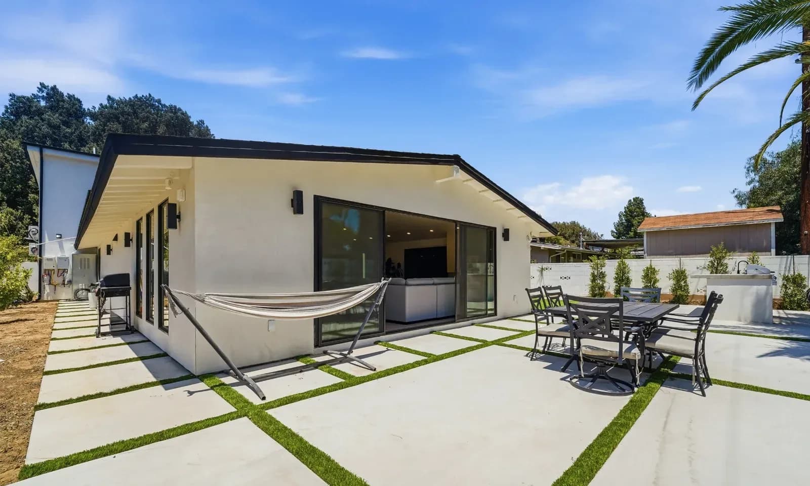Rear patio of a completed Yeganeh Inc. project in the Los Angeles area